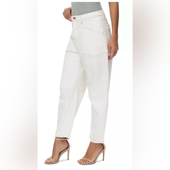 Frye Women's Utility Barrel Jeans Color Bone - Picture 3 of 6